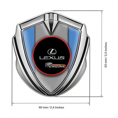 Lexus Domed Emblem Badge Silver Ice Blue Red Ring Chrome Logo