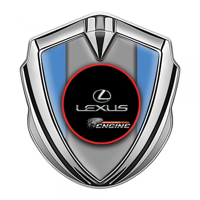 Lexus Domed Emblem Badge Silver Ice Blue Red Ring Chrome Logo