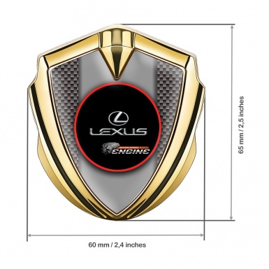 Lexus Silicon Emblem Badge Gold Grey Carbon Red Ring Chrome Logo