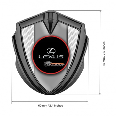 Lexus Emblem Car Badge Graphite White Carbon Red Ring Chrome Logo