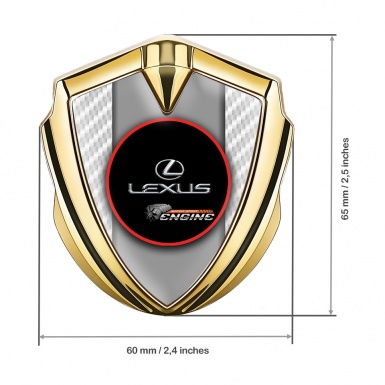 Lexus Emblem Car Badge Gold White Carbon Red Ring Chrome Logo