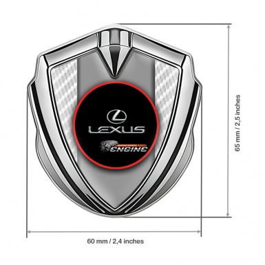 Lexus Emblem Car Badge Silver White Carbon Red Ring Chrome Logo