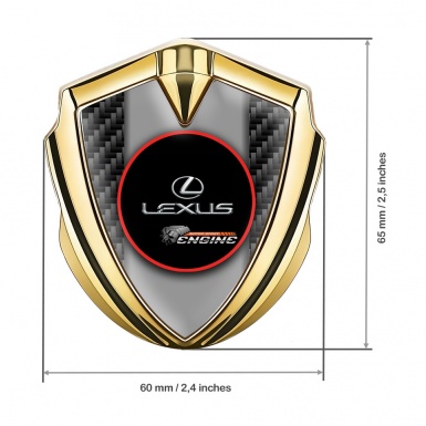 Lexus Badge Self Adhesive Gold Black Carbon Red Ring Chrome Logo