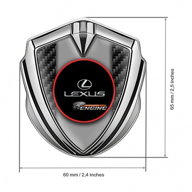 Lexus Badge Self Adhesive Silver Black Carbon Red Ring Chrome Logo