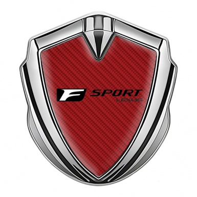 Lexus Emblem Badge Self Adhesive Silver Red Carbon Black F Edition