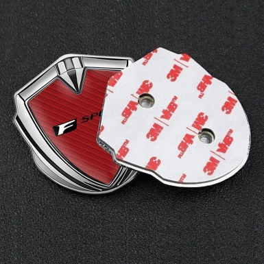 Lexus Emblem Badge Self Adhesive Silver Red Carbon Black F Edition