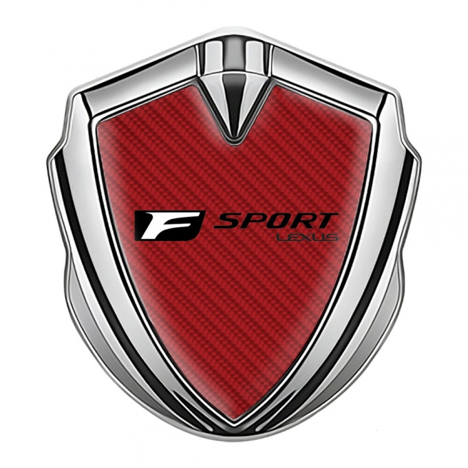 Lexus Emblem Badge Self Adhesive Silver Red Carbon Black F Edition