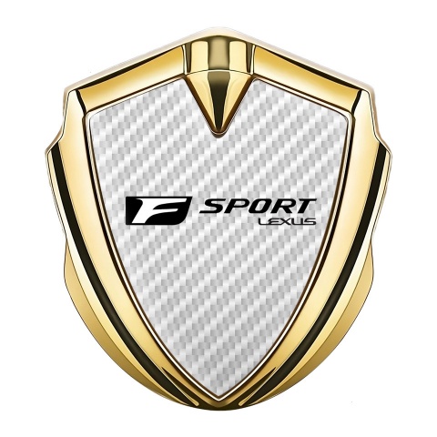 Lexus Emblem Fender Badge Gold White Carbon Black F Logo Design