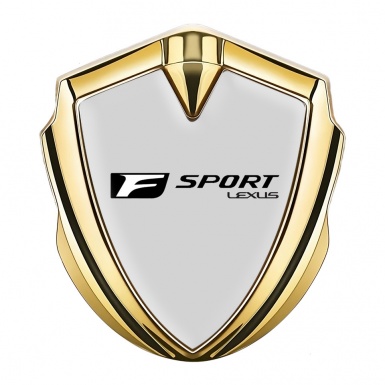 Lexus Metal Emblem Self Adhesive Gold Grey Base Black F Logo