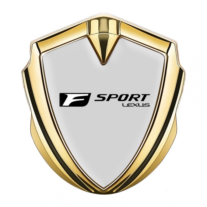 Lexus Metal Emblem Self Adhesive Gold Grey Base Black F Logo