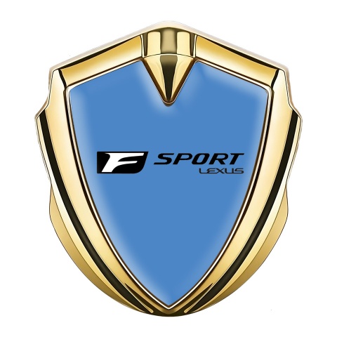 Lexus Fender Emblem Badge Gold Glacial Blue Black F Logo
