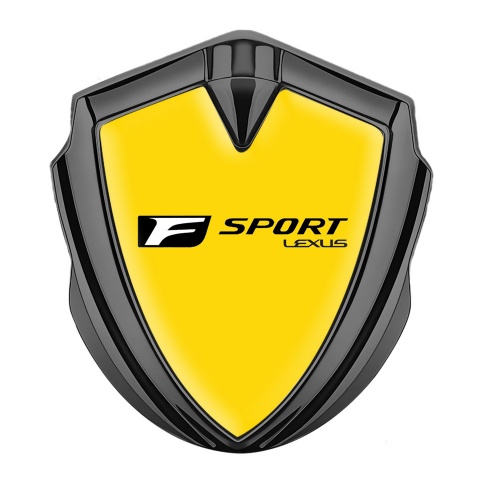 Lexus Fender Emblem Badge Graphite Yellow Black F Logo Edition