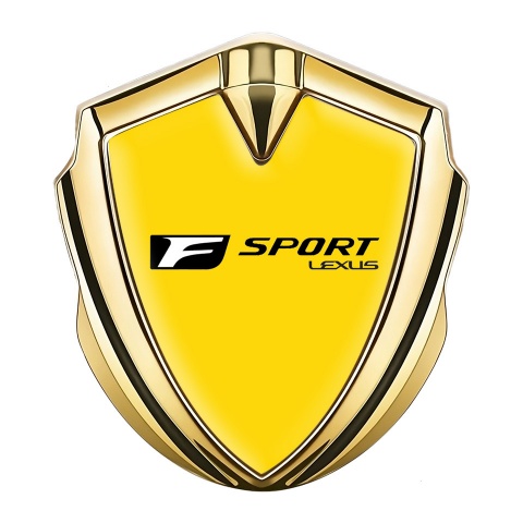 Lexus Fender Emblem Badge Gold Yellow Black F Logo Edition