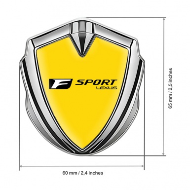 Lexus Fender Emblem Badge Silver Yellow Black F Logo Edition