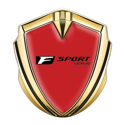 Lexus Fender Emblem Badge Gold Red Base Black F Logo Edition
