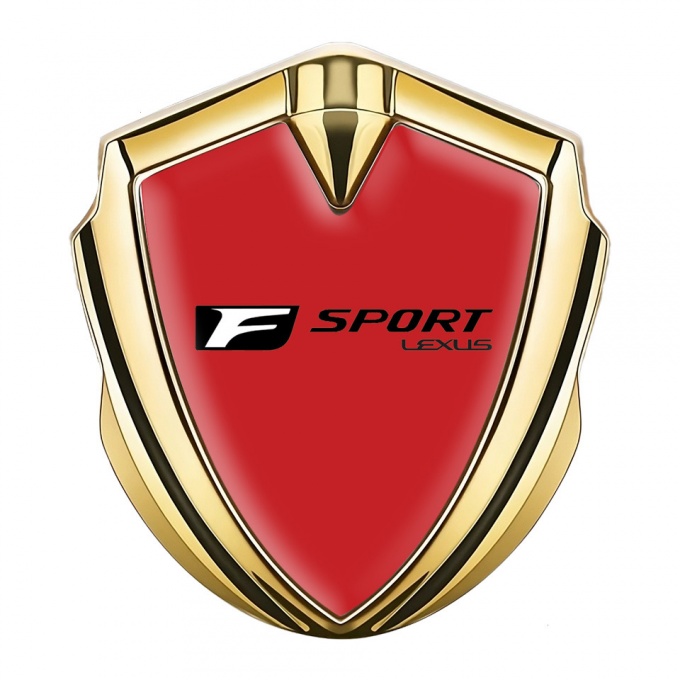 Lexus Fender Emblem Badge Gold Red Base Black F Logo Edition