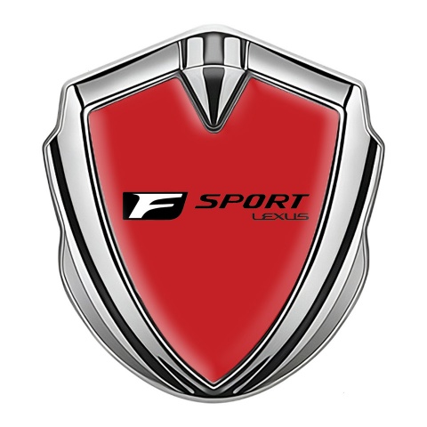 Lexus Fender Emblem Badge Silver Red Base Black F Logo Edition
