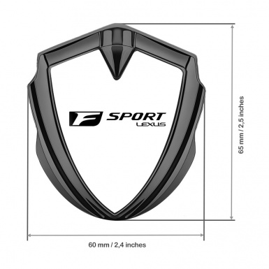 Lexus Emblem Self Adhesive Graphite White Base Black F Logo Edition