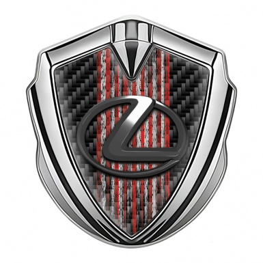 Lexus Emblem Self Adhesive Silver Black Carbon Red Grunge Effect