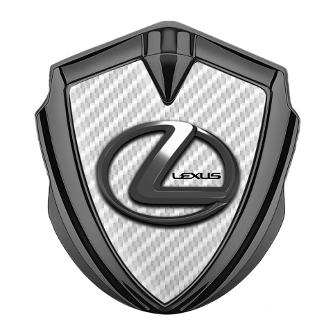 Lexus Metal Emblem Badge Graphite White Carbon Dark Chrome Effect
