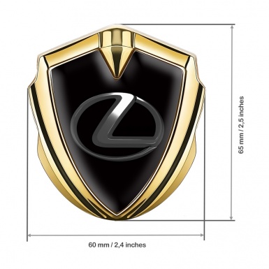 Lexus Silicon Emblem Gold Black Background Dark Steel Logo