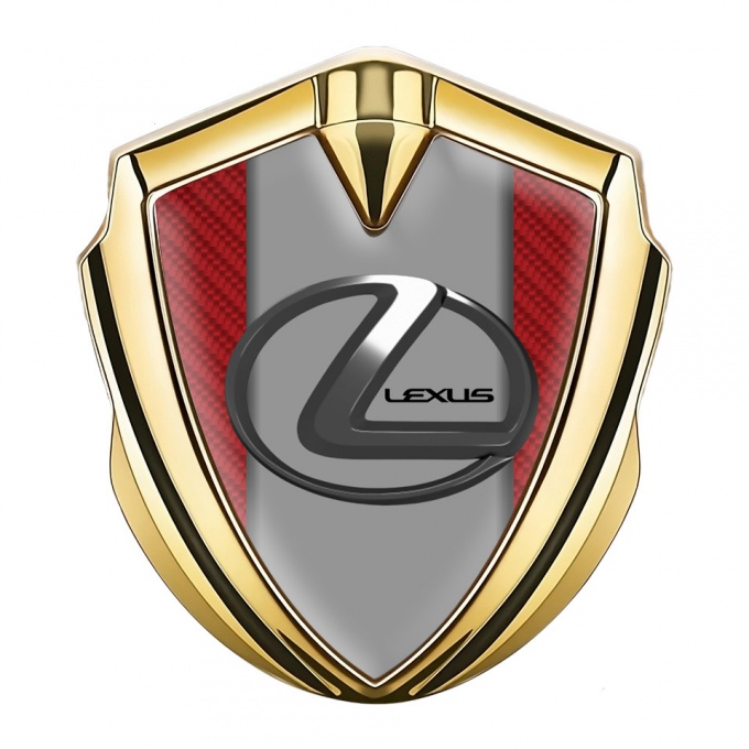 Lexus Bodyside Domed Emblem Gold Red Carbon Grey Dark Steel Logo