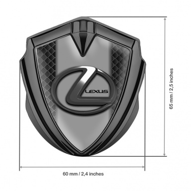 Lexus Bodyside Domed Emblem Gold Black Squares Dark Steel Logo