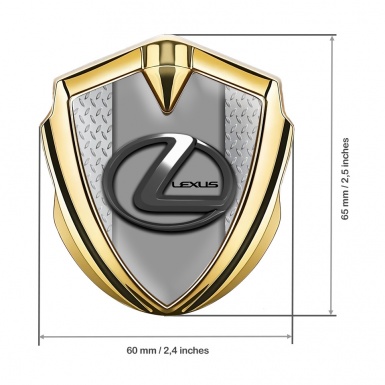 Lexus Emblem Fender Badge Gold Light Treadplate Dark Steel Logo
