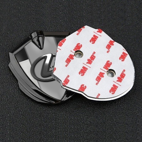 Lexus Emblem Self Adhesive Graphite Brushed Plate Grey Dark Steel Logo