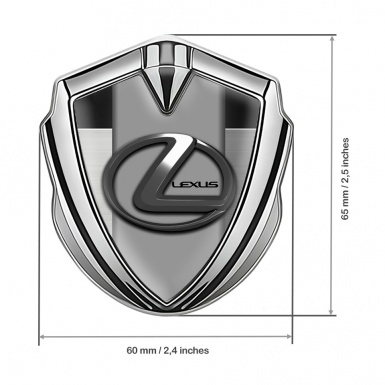 Lexus Emblem Self Adhesive Silver Brushed Plate Grey Dark Steel Logo