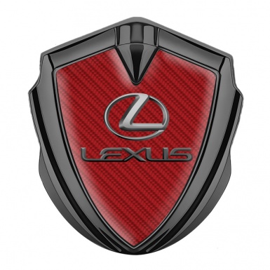 Lexus Domed Emblem Badge Graphite Red Carbon Classic Lead Logo