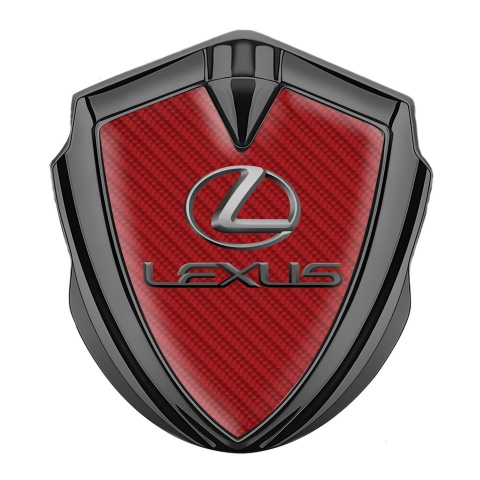 Lexus Domed Emblem Badge Graphite Red Carbon Classic Lead Logo
