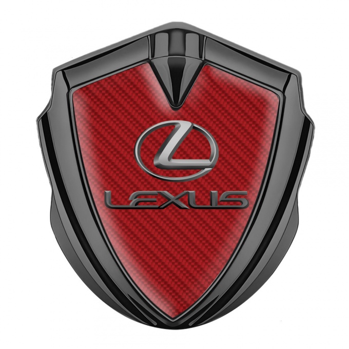 Lexus Domed Emblem Badge Graphite Red Carbon Classic Lead Logo