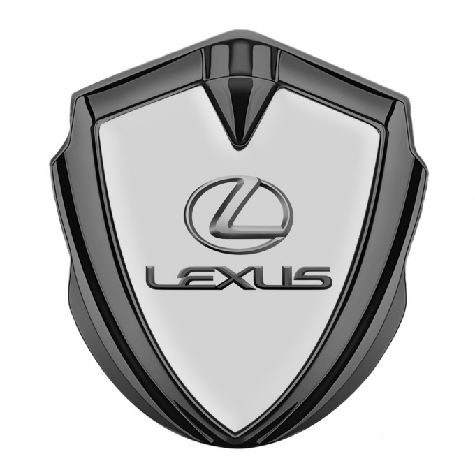 Lexus Bodyside Domed Emblem Graphite Grey Base Classic Lead Logo