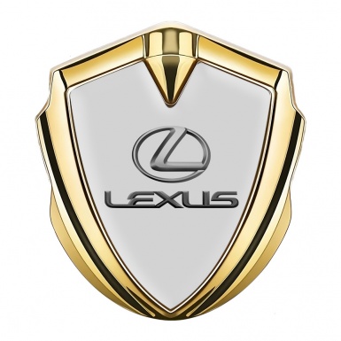Lexus Bodyside Domed Emblem Gold Grey Base Classic Lead Logo