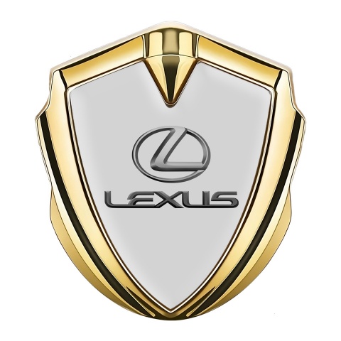Lexus Bodyside Domed Emblem Gold Grey Base Classic Lead Logo