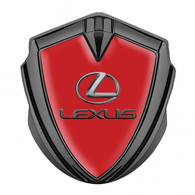 Lexus 3d Emblem Badge Graphite Crimson Background Classic Lead Logo