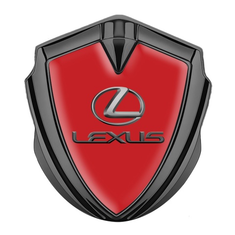 Lexus 3d Emblem Badge Graphite Crimson Background Classic Lead Logo
