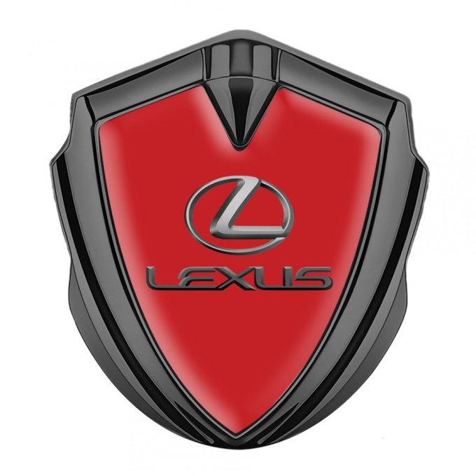 Lexus 3d Emblem Badge Graphite Crimson Background Classic Lead Logo