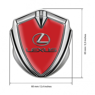 Lexus 3d Emblem Badge Silver Crimson Background Classic Lead Logo
