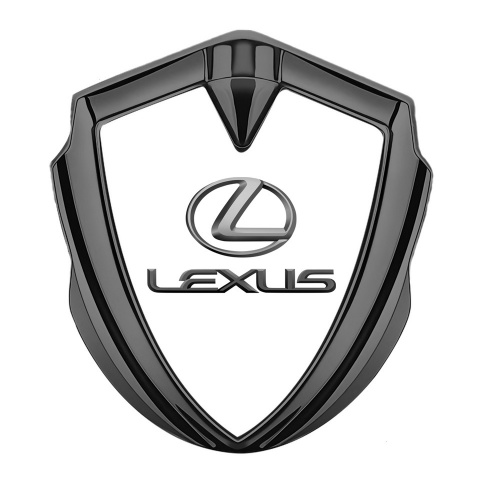 Lexus Silicon Emblem Badge Graphite White Background Classic Lead Logo