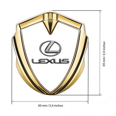 Lexus Silicon Emblem Badge Gold White Background Classic Lead Logo