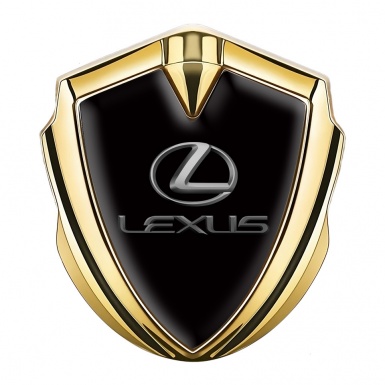 Lexus Emblem Car Badge Gold Black Background Classic Lead Logo
