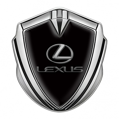 Lexus Emblem Car Badge Silver Black Background Classic Lead Logo
