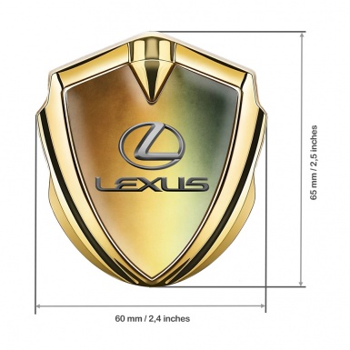 Lexus Metal Domed Emblem Gold Gradient Base Classic Lead Logo