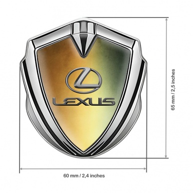 Lexus Metal Domed Emblem Silver Gradient Base Classic Lead Logo