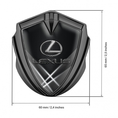 Lexus Emblem Fender Badge Graphite Monochrome Hex Classic Lead Logo