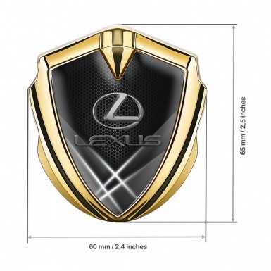 Lexus Emblem Fender Badge Gold Monochrome Hex Classic Lead Logo