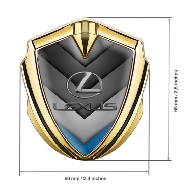 Lexus Fender Emblem Badge Gold Blue Fragment Classic Lead Logo