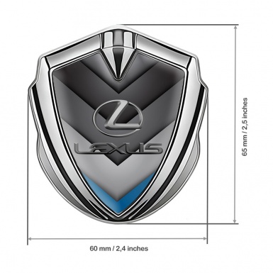Lexus Fender Emblem Badge Silver Blue Fragment Classic Lead Logo